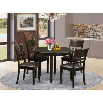 EAST WEST FURNITURE 5 PC SMALL KITCHEN TABLE SET-KITCHEN DINING NOOK AND 4 KITCHEN CHAIRS