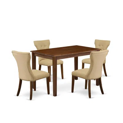 EAST WEST FURNITURE 5 PIECE DINING TABLE SET CONTAINS A RECTANGLE DINING ROOM TABLE
