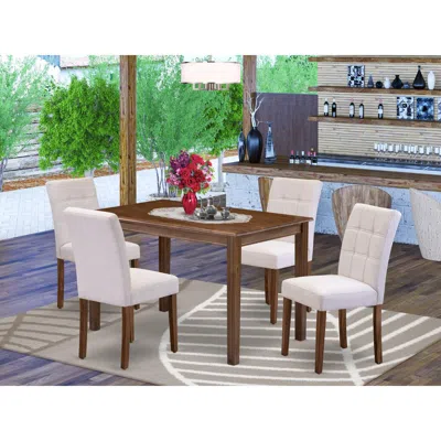 EAST WEST FURNITURE 5 PIECE MODERN DINING TABLE SET CONTAIN A DINING ROOM TABLE