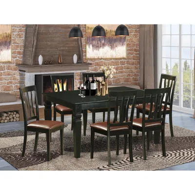 EAST WEST FURNITURE 7 PC DINETTE TABLE SET FOR 6-KITCHEN DINETTE TABLE AND 6 KITCHEN CHAIRS