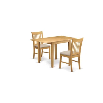 EAST WEST FURNITURE DINING ROOM SET OAK, NDNO3-OAK-C