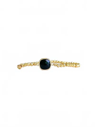 EASTON ELLE WOMEN'S STONE STRETCH BRACELET IN BLACK
