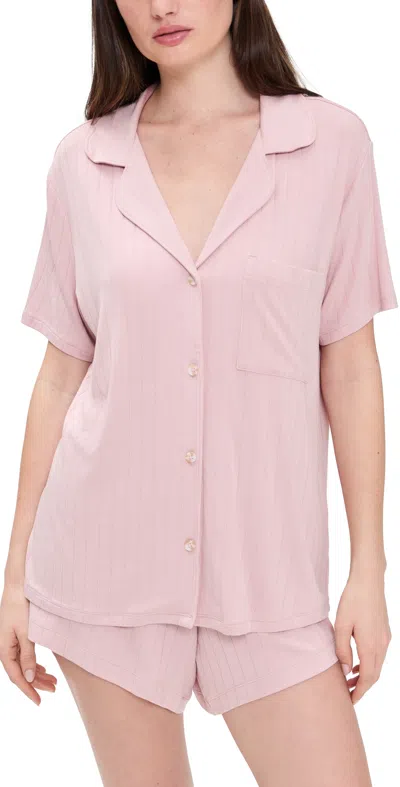 EBERJEY GISELE RIB RELAXED SHORTS PAJAMA SET PALE MAUVE