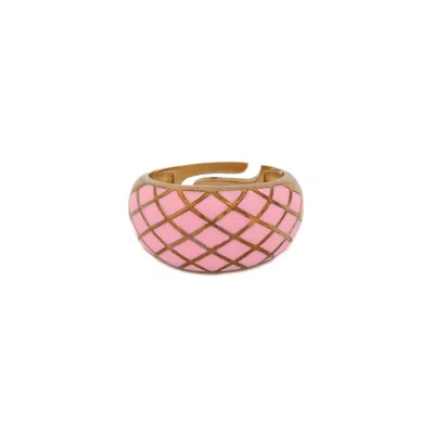 EBRU JEWELRY WOMEN'S GOLD / PINK PINK & GOLD ADJUSTABLE FASHION RING - PINK