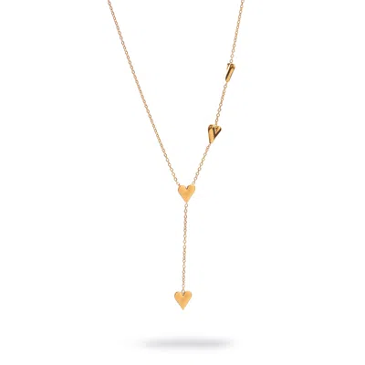 EBRU JEWELRY WOMEN'S GOLDEN HEART Y NECKLACE - GOLD