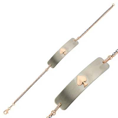 ECCE | ARTISAN DIAMONDS WOMEN'S ROSE GOLD 14K SOLID GOLD QUEEN OF SPADES DIAMOND BRACELET