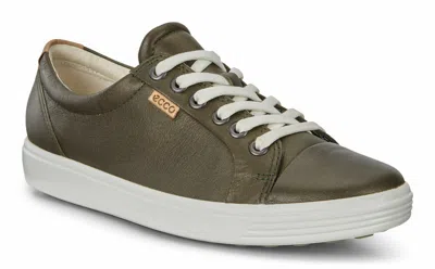 ECCO ECCO DAMEN SNEAKERS SOFT 7 TIEF WALD METALLISCH LEDER SCHNÜRER SZ 37 - 41