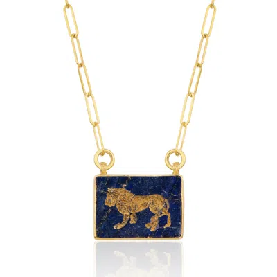 ECE LONDON WOMEN'S BLUE / GOLD THE ASLAN II NECKLACE
