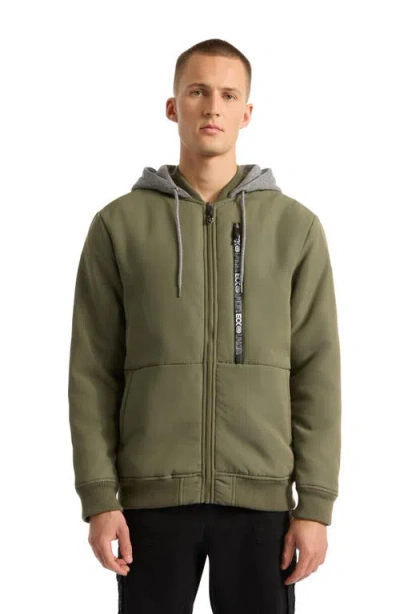 ECKO UNLTD DON'T GIVE UP FAUX SHEARLING VARSITY JACKET