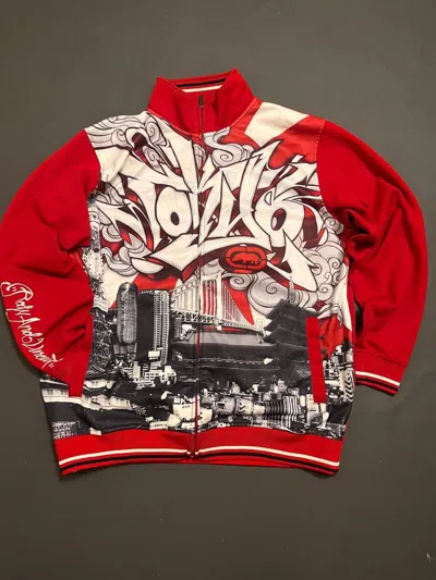 ECKO UNLTD VINTAGE ECKO UNLTD TOKYO GRAFFITI LOGO ZIP SWEATSHIRT