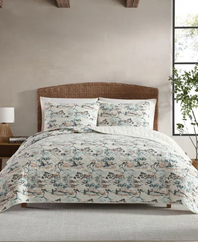 EDDIE BAUER ALANI ISLAND CONVERSATION COTTON REVERSIBLE 2-PC. QUILT SET, TWIN
