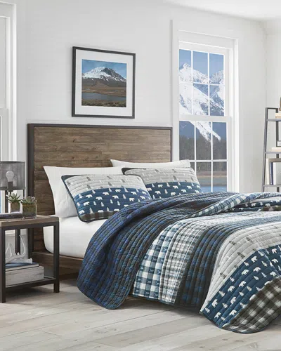 EDDIE BAUER EDDIE BAUER BLUE CREEK PLAID QUILT SET
