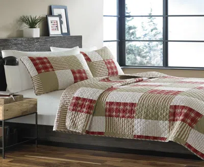 EDDIE BAUER CAMANO ISLAND PLAID 3-PC. QUILT SET, KING
