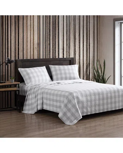 EDDIE BAUER EDDIE BAUER LAKEHOUSE PLAID 100% COTTON FLANNEL SHEET SET