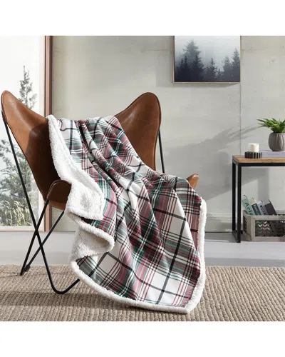EDDIE BAUER EDDIE BAUER MONTLAKE PLAID 100% COTTON FLANNEL-REVERSIBLE THROW BLANKET