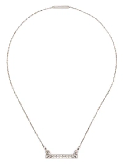 EDDIE BORGO PAVÉ SAFETY CHAIN BAR NECKLACE