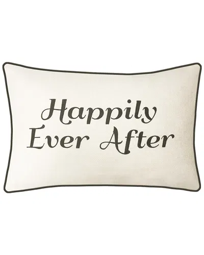 EDIE HOME EDIE HOME CELEBRATIONS EMBROIDERED HAPPILY EVER AFTER DECORATIVE PILLOW