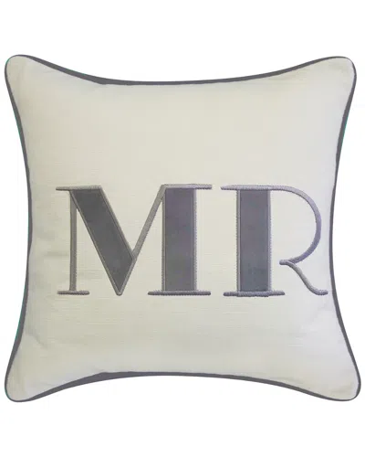 EDIE HOME EDIE HOME CELEBRATIONS EMBROIDERED MR DECORATIVE PILLOW