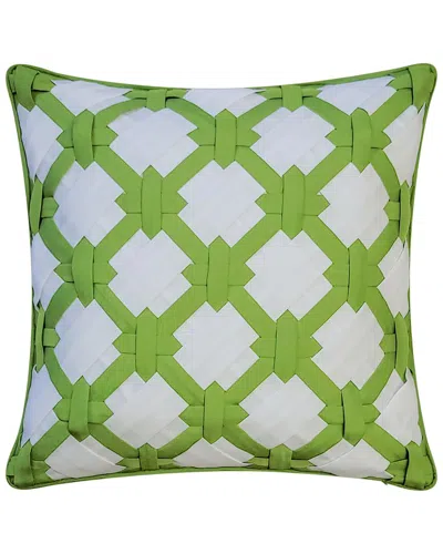 EDIE HOME EDIE HOME INDOOR/OUTDOOR 2-TONE INTRICATE WOVEN DECORATIVE PILLOW
