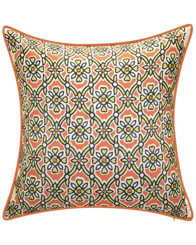 EDIE HOME EDIE HOME INDOOR/OUTDOOR ANTIQUE TILE PRINT DECORATIVE REVERSIBLE PILLOW