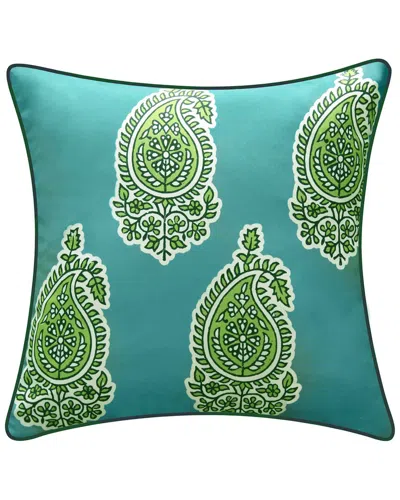 EDIE HOME EDIE HOME INDOOR/OUTDOOR REVERSIBLE JAIPUR PRINT DECORATIVE PILLOW