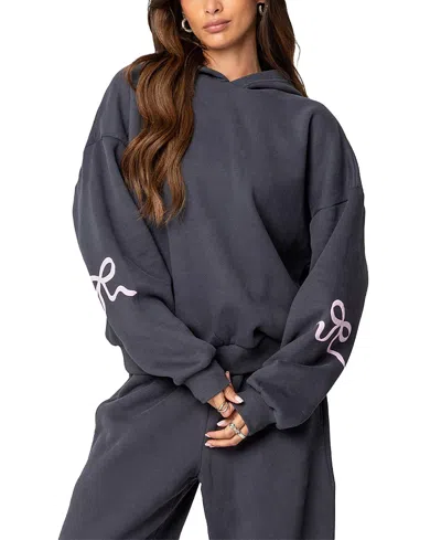 EDIKTED BONNEY BOW DETAIL HOODIE
