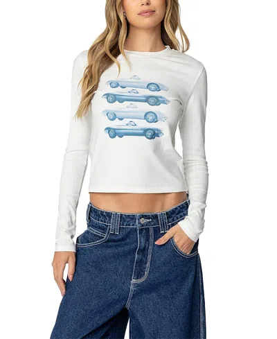 EDIKTED CAR CLUB LONG SLEEVE T-SHIRT