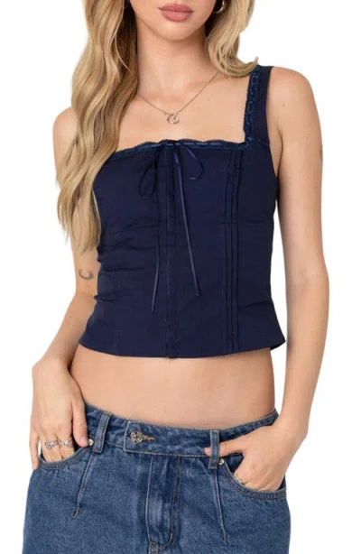 EDIKTED EDIKTED COTTON STRETCH POPLIN CORSET TOP