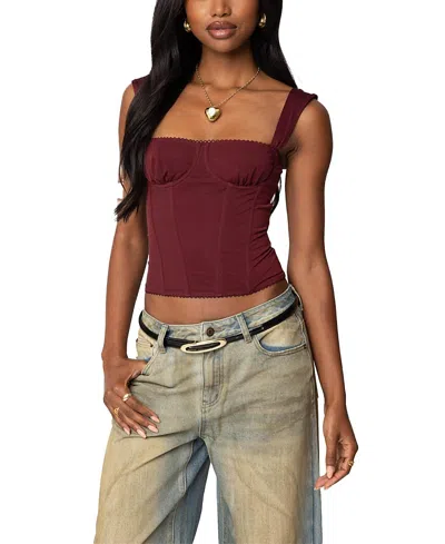 EDIKTED MARCELLA WIDE STRAP MESH CORSET