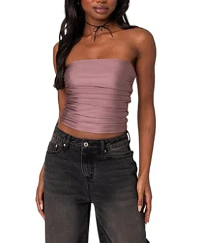 EDIKTED MAXEEN SHINY GATHERED TUBE TOP