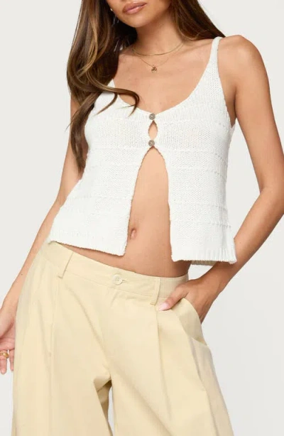 EDIKTED EDIKTED MIKINLEY SPLIT FRONT COTTON TANK TOP