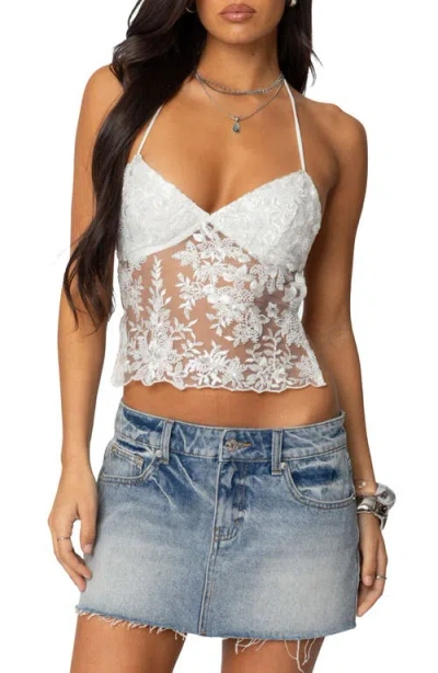 EDIKTED EDIKTED NYX SHEER LACE BACKLESS TOP