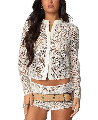 EDIKTED PEYSON SHEER LACE TOP
