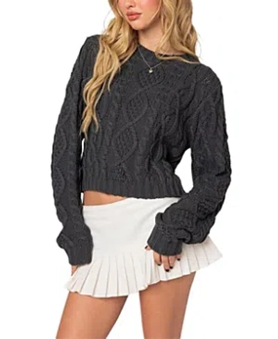 EDIKTED POPPY CABLE KNIT SWEATER