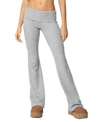 EDIKTED SAB FOLD OVER WAFFLE KNIT PANTS