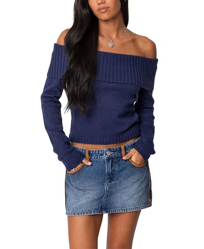 EDIKTED TAMARA FOLD OVER KNIT TOP