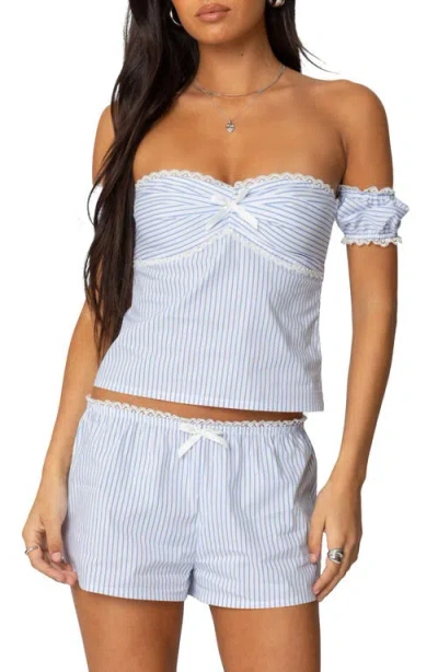 EDIKTED EDIKTED TARYN STRIPE OFF THE SHOULDER TOP