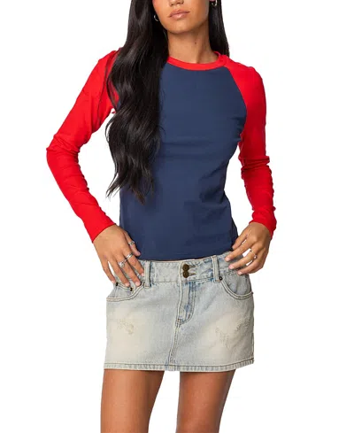 EDIKTED TOMMI RAGLAN LONG SLEEVE T-SHIRT