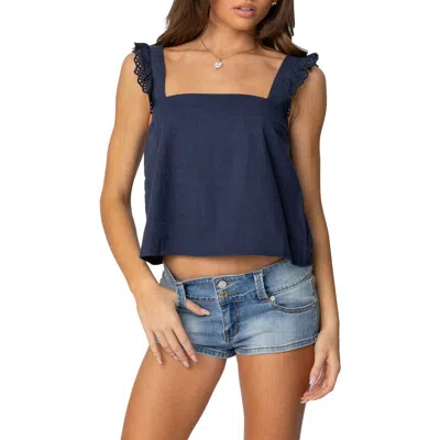 EDIKTED EDIKTED VIVIANA RUFFLE STRAP COTTON TANK