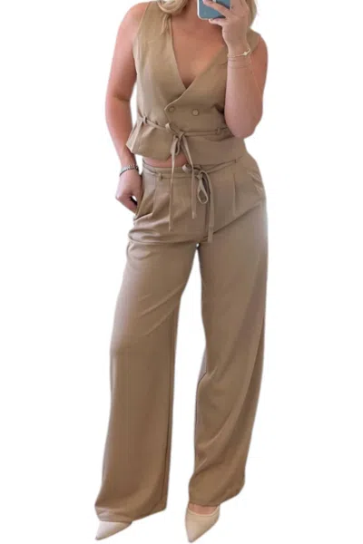 EDIT BY NINE TIMELESS PANTS IN TAUPE