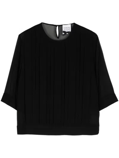 EDWARD ACHOUR PARIS HALF-LENGTH SLEEVE SHEER BLOUSE