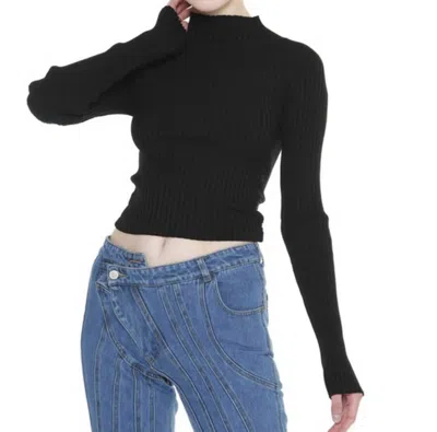 EESOME TWISTED OPEN BACK TOP IN BLACK