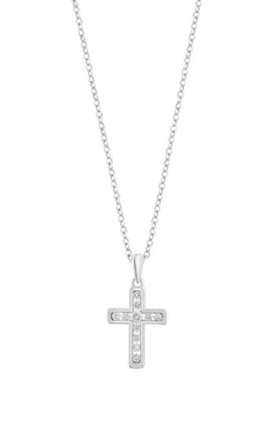 EFFY EFFY 14K WHITE GOLD DIAMOND CROSS PENDANT NECKLACE