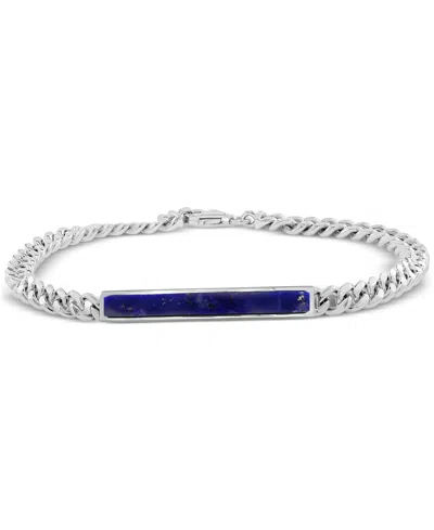 EFFY COLLECTION EFFY MEN'S LAPIS LAZULI BAR CURB LINK BRACELET IN STERLING SILVER