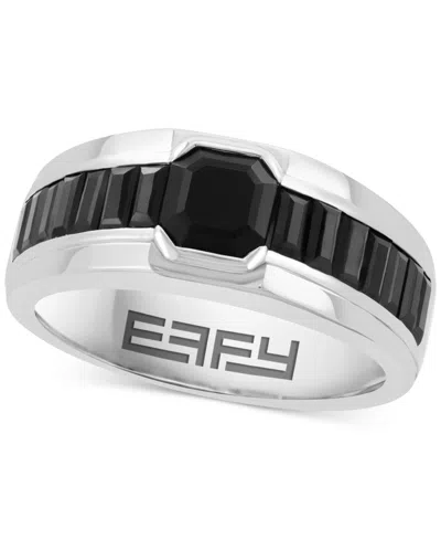 EFFY COLLECTION EFFY MEN'S ONYX & BLACK SPINEL (2-1/2 CT. T.W.) RING IN STERLING SILVER