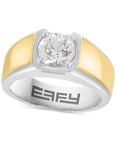 EFFY COLLECTION EFFY MEN'S ZIRCON BAND (2-3/4 CT. T.W.) IN STERLING SILVER & GOLD-PLATE