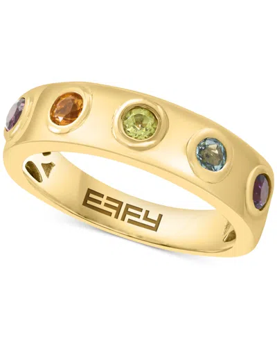 EFFY COLLECTION EFFY MULTI-GEMSTONE BEZEL BAND (1/2 CT. T.W.) IN GOLD-PLATED STERLING SILVER