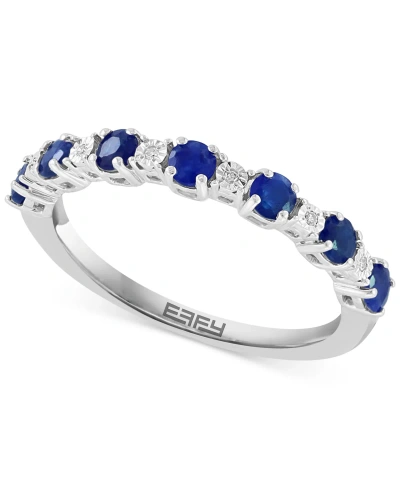 EFFY COLLECTION EFFY SAPPHIRE & DIAMOND ACCENT STACKING RING IN STERLING SILVER (ALSO AVAILABLE IN RUBY AND EMERALD)