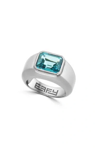 EFFY EFFY LONDON BLUE TOPAZ SIGNET RING