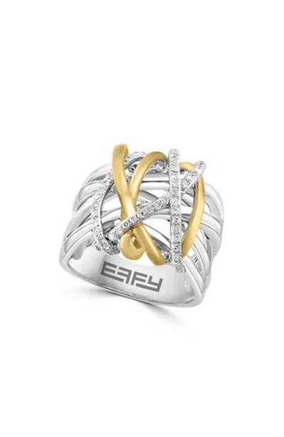 EFFY EFFY STERLING SILVER DIAMOND RING